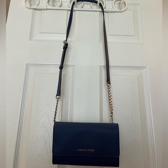 Michael Kors Cross Body Bag, blue, comes with removable card holder - Picture 2 of 7